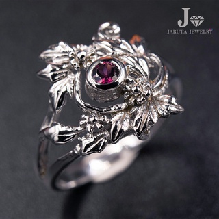 “เถาวัลย์” แหวนเงินแท้ 925 ฝังโกเมน (Garnet) หนึ่งในมณีนพเก้าเสริมดวง | Jaruta Jewelry