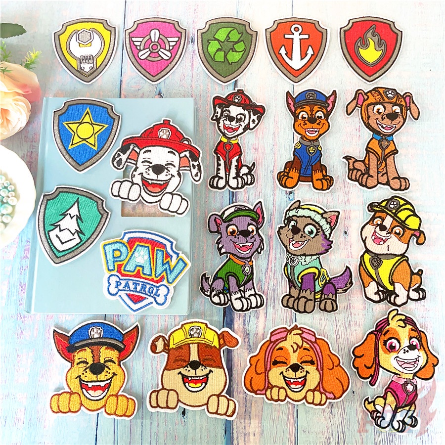 แผ่นแพทช์รีด ลายการ์ตูน Paw Patrol 19 แบบ แผ่นแพทช์รีดติดเสื้อ Diy 1 ชิ้น