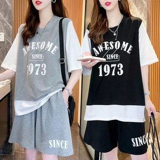Swan shop เสื้อผ้าแฟชั่นกีฬาลำลองสำหรับผู้หญิง ชุดเซต 2ชิ้น