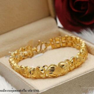สร้อยข้อมือลายหัวใจ งานหุ้มทอง 5 ไมครอน