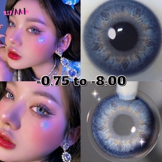 Uyaai คอนแทคเลนส์คอสเพลย์ สีฟ้า -0.75~-8.00 องศา 2 ชิ้น ต่อคู่