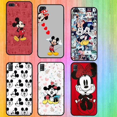 นุ่มสีดํา OPPO A3S A5 2018 A37 Neo 9 A39 A57 A5S A7 A59 F1s A77 F3 A83 A1 A1K โทรศัพท์หลาย Mickey กา