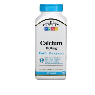 21st Century, Calcium Plus D3 1,000 mg 90 Tablets