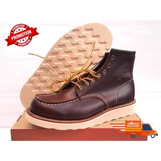 ของพร้อมส่ง รองเท้าหนังหุ้มข้อ หนังแท้100% redwing Boot สีน้ำตาลม่วง