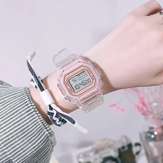 นาฬิกาข้อมือดิจิตอล แฟชั่น สายใส Unisex W003