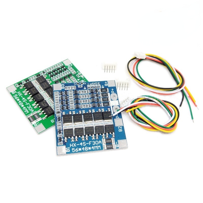 แผ่นป้องกันแบตเตอรี่ลิเธียม 4S 30A 4S LiFePO4 12.8V 14.8V LiFePO4
