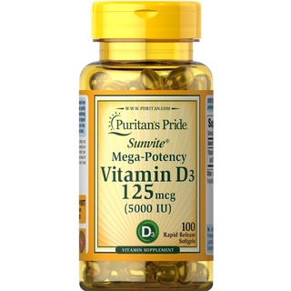 Vitamin D3 125 mcg. (5,000IU) Puritan’s Pride