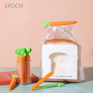 EPOCH Cartoon Bag Clips Carrot Sealer Food Saver Convenient 5PCS Clamp Durable With Refrigerator Magnet Box Storage Bag Food Sealing Clip/Multicolor