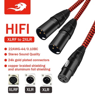 สายเคเบิ้ล Xlr Female To 2 Xlr Male Balanced Y สําหรับไมโครโฟนเครื่องขยายเสียง