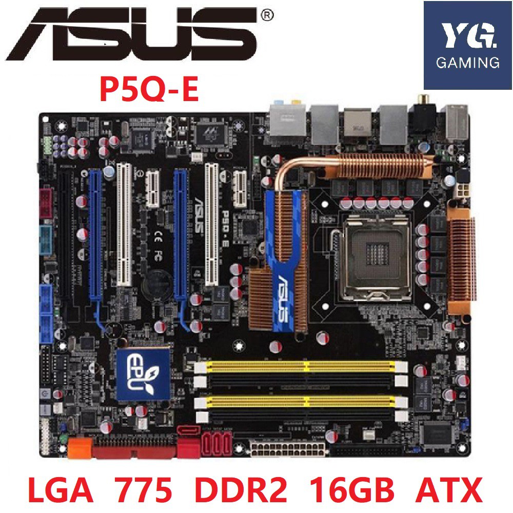 Asus P5Q-E Desktop Motherboard P45 Socket LGA 775 For Core 2 Duo Quad DDR2 16G UEFI ATX BIOS Original Used Mainboard