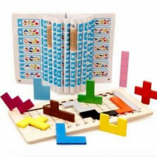 Katamino Wooden Puzzle Game ชุดบล็อคไม้ตัวต่อฝึกสมอง ประกอบด้วยบล็อคไม้