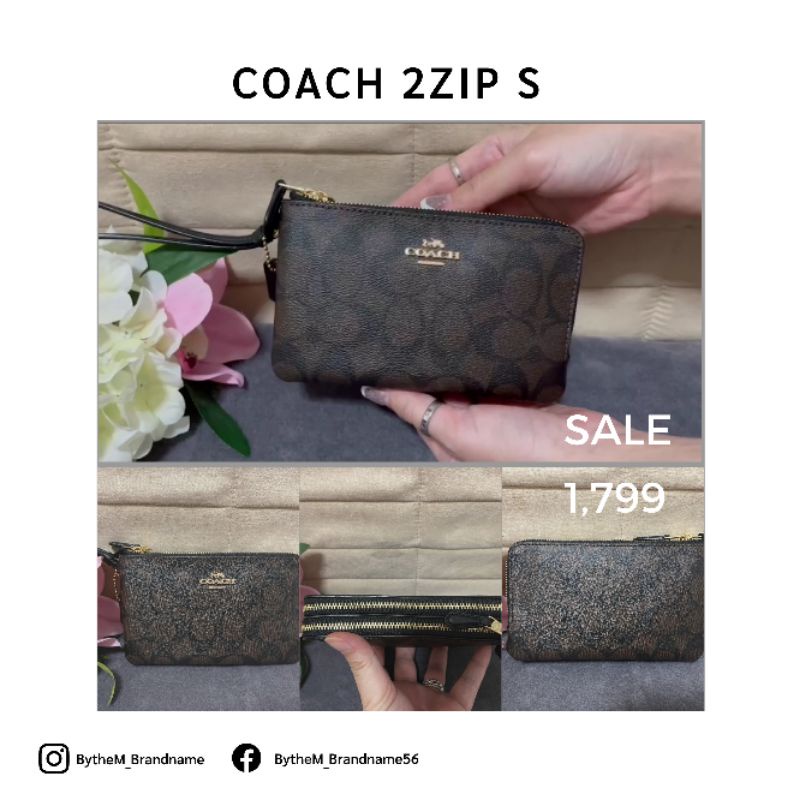 Coach 2 zip S สี กาแฟ