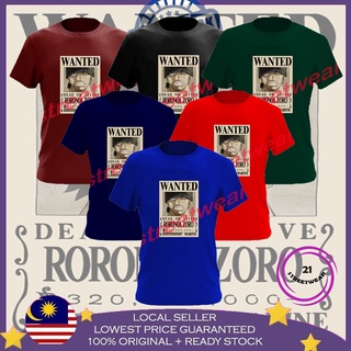 เสื้อยืด ผ้าฝ้าย 100% พิมพ์ลาย Roronoa Zoro Wanted BAJU LELAKI สําหรับผู้ชาย