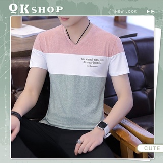 QKshop 🛒☄️รออะไรกันเนี่ย ใส่ตะกร้าเร็วๆจ้าหนุ่มๆ เสื้อยืดคอวีรุ่นนี้บอกเลยขายดีมากๆๆ สวมใส่สบายสุดๆ ใครยังไม่รีบนี่หมดก่