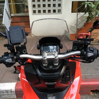 ที่จับโทรศัพท์แบบอลูมิเนียมหนาMOTOWOLF ของแท้ สำหรับ Honda adv150 / Phone Holder bracket on the mirror for Honda adv150