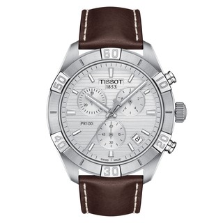 Tissot PR100 Sport Gent Chronograph ทิสโซต์ พี อาร์ 100 สปอร์ต เจนท์ สีเงิน น้ำตาล T1016171603100 นาฬิกาผู้ชาย