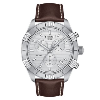 Tissot PR100 Sport Gent Chronograph ทิสโซต์ พี อาร์ 100 สปอร์ต เจนท์ สีเงิน น้ำตาล T1016171603100 นาฬิกาผู้ชาย