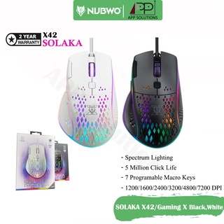 💥Nubwo X42💥MOUSE(เม้าส์)OPTICAL GAMING รุ่นSOLAKA X42(Black/White)