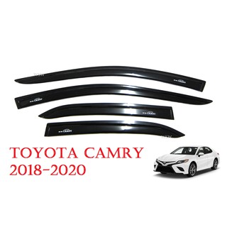 (1ชุด)  กันสาดประตู รถยนต์ โตโยต้า แคมรี่ ปี 2018-2022 สีดำ Toyota camry Windshield กันสาด กันฝน ของแต่งแคมรี่ AO