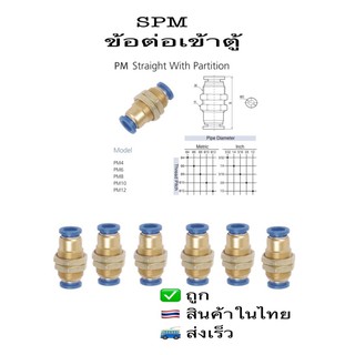 SPMข้อต่อฟิตติ้ง/ข้อต่อลม/เข้าตู้ขนาดเข้าสายลมPU4มม-12มม