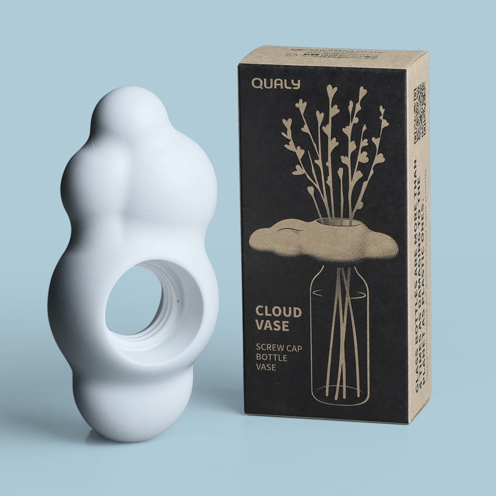 Cloud Vase แจกัน ดีไซน์ ก้อนเมฆ ใช้ใส่ขวดแก้วรีไซเคิล Qualy (ควอลี่) - รูปที่ 7