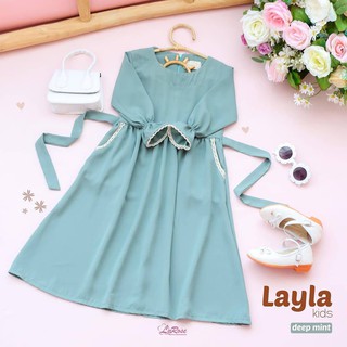 Layla KIDS Dress BL MANGO CRAPE ลูกไม้ 5-6 ปี ได้ Gamis เด็ก เกมส์ล่าสุด เกมมิส เด็ก ชุดเดรส 5 ปี