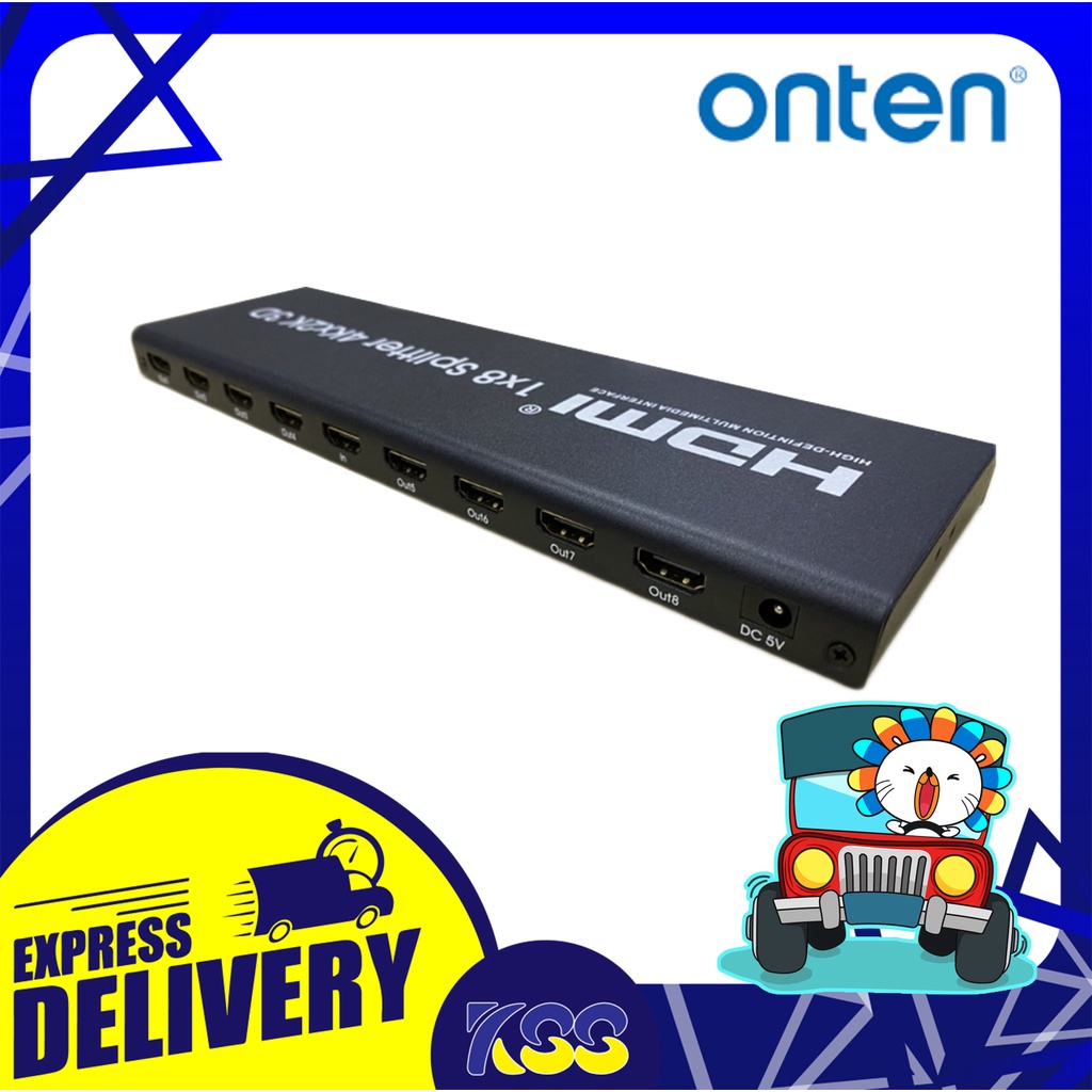 อุปกรณ์แปลงสัญญาณภาพ Onten OTN-7598 HDMI SPLITTER 1x8 เข้า 1 ออก 8  Support resolution 4K/30Hz รับปร