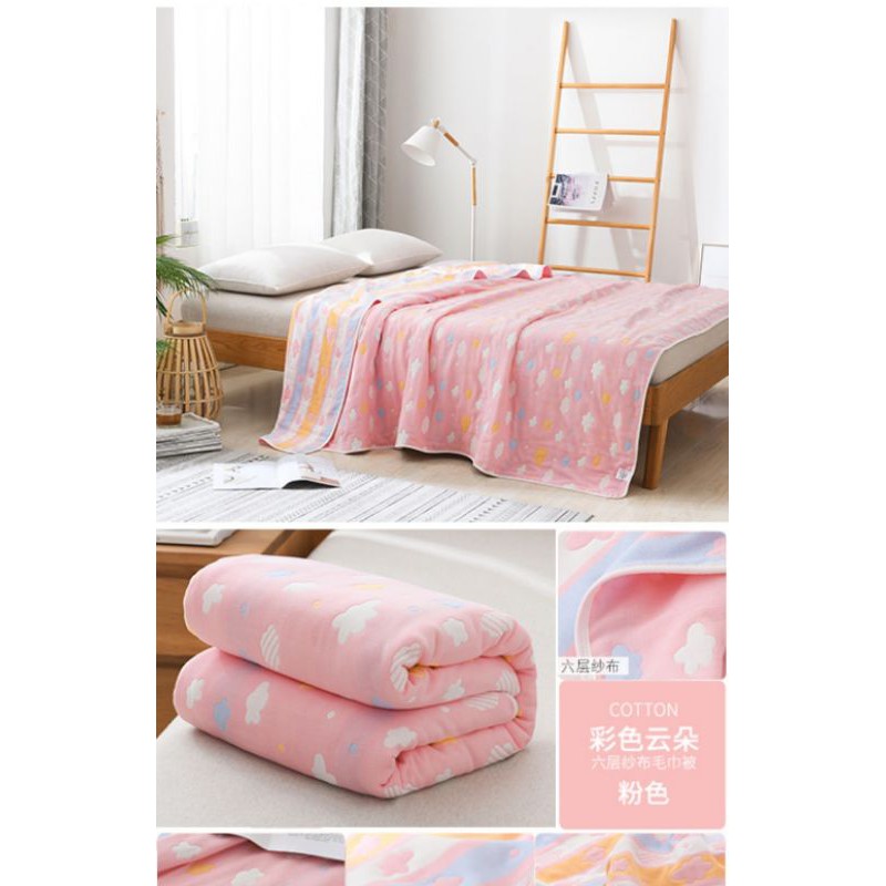 💥💥ผ้าห่มสาลู ทอ6 ชั้นทอลาย 2 หน้า    ขนาด (5ฟุต)อัพเดทลายใหม่🆒️ สินค้าพร้อมส่ง✔✔ - รูปที่ 2