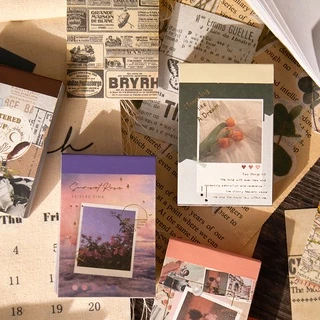 หนังสือสติกเกอร์ ลายดอกไม้ สไตล์วินเทจ สําหรับตกแต่งสมุดภาพ DIY 60 ชิ้น ต่อชุด