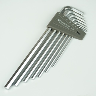 PB Swiss Tools ประแจหกเหลี่ยม ชุด 8 ชิ้น หัวตัด แบบยาว ขนาด 3/32"-5/16" รุ่น PB 214 ZH