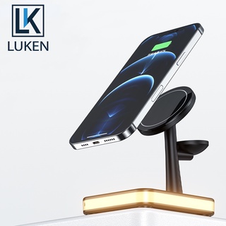 Luken แท่นชาร์จแม่เหล็กไร้สาย 25W สําหรับ App Phone 12 Pro Watch Airp