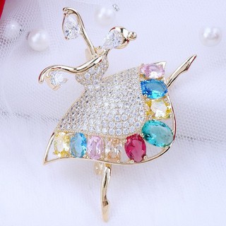 Miss Earring เข็มกลัดเพชรสาวน้อยบัลเล่ย์ Ballerina Brooch in Multi-colored