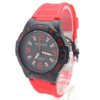 Submariner นาฬิกาผู้ชาย-ผู้หญิงและเด็ก สายยาง ระบบเข็ม - S-C02 (Red)