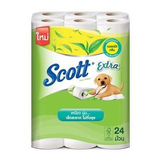 ทิชชูม้วน สก๊อตต์ เอ็กซ์ตร้า เนเชอรัล สีแดง - เหลือง แพ็ค 3 ห่อ กระดาษทิชชู Roll tissue Scott Extra Natural Red - Yellow