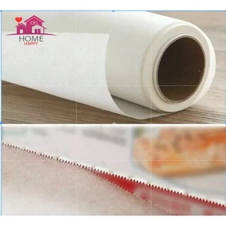 กระดาษไขรองอบสีขาวยาว 50 เมตร พร้อมฟันเลื่อยตัดกระดาษ(ไดคัท) อุปกรณ์เบเกอรีสำหรับรองอบเค้ก
