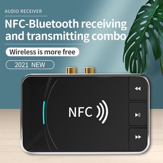 อะแดปเตอร์รับสัญญาณเสียง บลูทูธไร้สาย 5.0 NFC แจ็ค AUX RCA 3.5 มม. สําหรับรถยนต์