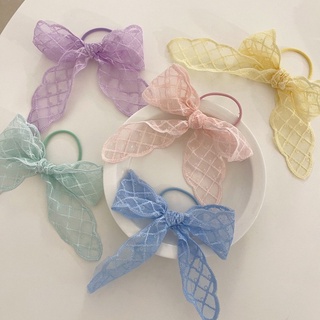 ribbon 🌼 โบว์ผูกผมลายลูกไม้ตารางสีพาสเทล  น่ารักมากๆ มีหลากสีให้เลือก พร้อมส่งนะคะ