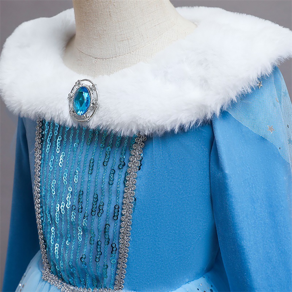 ฤดูหนาวแช่แข็ง2เครื่องแต่งกายสําหรับสาวชุดเจ้าหญิงเด็กราชินีหิมะคอสเพลย์เทศกาลเสื้อผ้าแอนนาเอลซาแต่งตัวแฟนซีเสื้อผ้า2-10ปี เค35 - รูปที่ 3