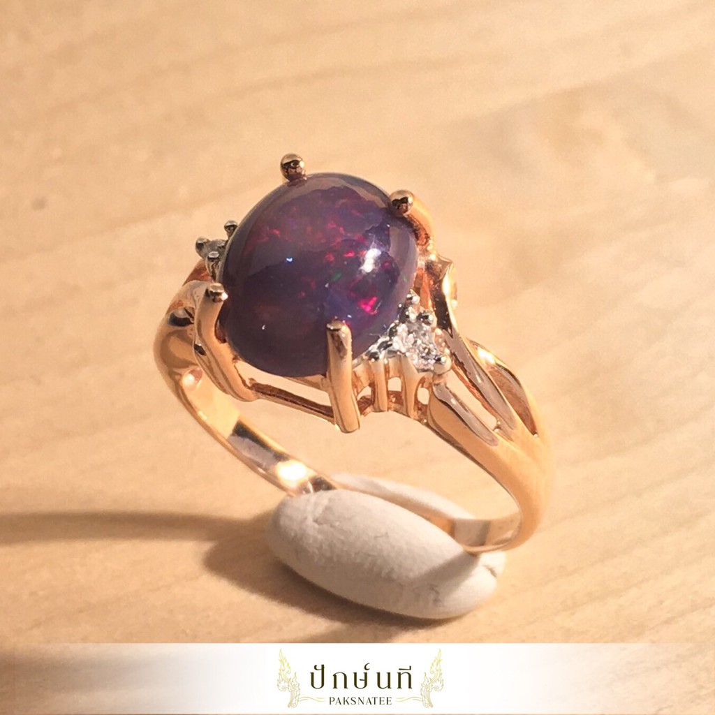 แหวนโอปอล (opal) ประกายแดง ฟ้า 💍 โอปอลแท้