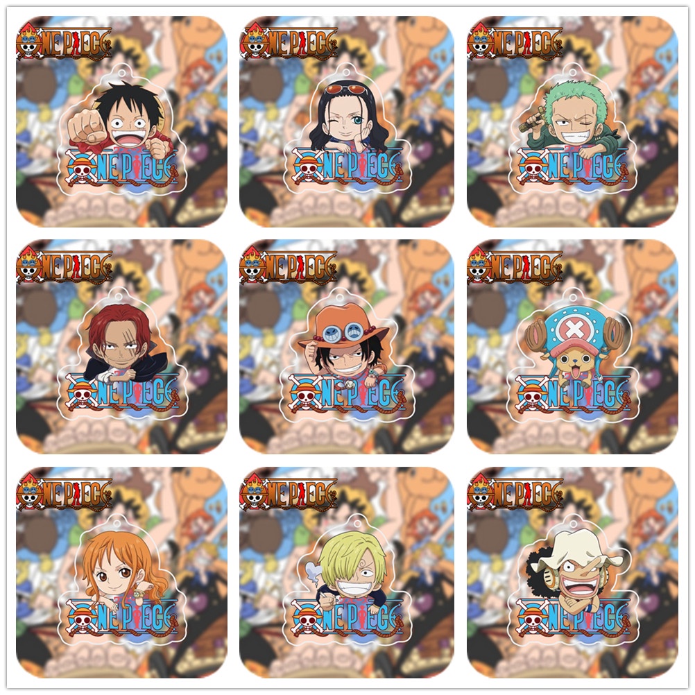 พวงกุญแจ จี้อะคริลิค รูปการ์ตูนอนิเมะ One Piece Luffy Ace Nami Sabo Boa