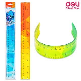 ราคาDeli H651 Ruler ไม้บรรทัดงอได้ PVC ยาว 30 เซนติเมตร (12 นิ้ว) คละสี 1 ชิ้น ไม้บรรทัด เครื่องเขียน อุปกรณ์การเรียน school