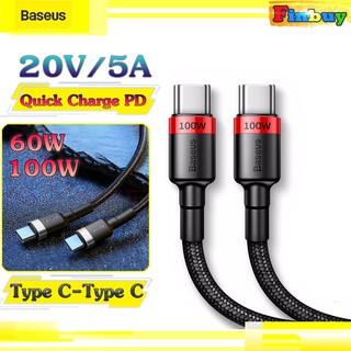 สายชาร์จเร็วPD 2.0สายชาร์จtype c-type c 60W/100W สายชาร์จpd Baseus Cafule Type-c PD 2.0 Cable