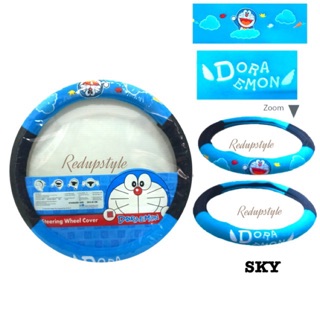 หุ้มพวงมาลัย Doraemon SKY แบบผ้า✨ลิขสิทธิ์แท้✨