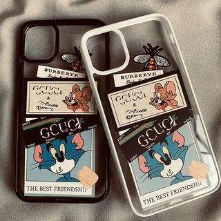 เคสโทรศัพท์มือถือแบบใส กันกระแทก ลายการ์ตูนหนู แมวน่ารัก สําหรับ iPhone 11 12 13ProMax