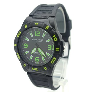 Submariner นาฬิกาข้อมือผู้ชาย-ผู้หญิงและเด็ก สายยาง ระบบเข็ม - S-C05 (Black)