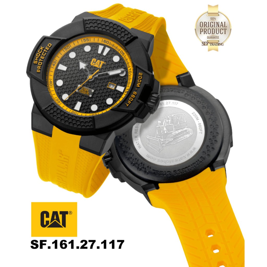 CATERPILLAR WATCHES "CAT" SHOCKMASTER BLACK IP SILICONE รุ่น SF.161.27.117