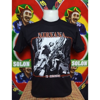 เสื้อวง NIRVANA วงร็อค ไม่มีตะเข็บข้าง คอฟิต ป้ายUSA เสื้อวินเทจ เสื้อทัวร์ วงดนตรีร็อคต่างประเทศ