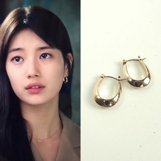 vavi little gold earrings ต่างหูห่วงรีแบบซอดัลมี startup งานชุบทองคำขาว