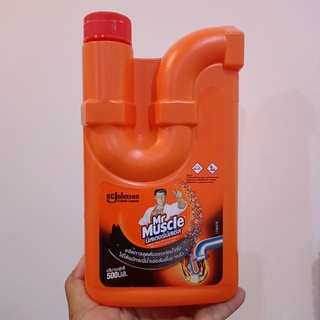 น้ำยาขจัดท่อตันท่อน้ำทิ้ง 500ml MR.MUSCLE ขจัด อินทรีย์สาร เช่น เส้นผม, เศษอาหาร, กากสบู่, กระดาษชำระ, ไขมัน, สิ่งสกปรก