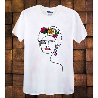 คอลูกเรือเสื้อยืดคอกลมเสื้อยืดลําลอง ผ้าฝ้าย 100% พิมพ์ลาย Frida Kahlo Abstract สําหรับผู้ชายผ้าฝ้ายแท้